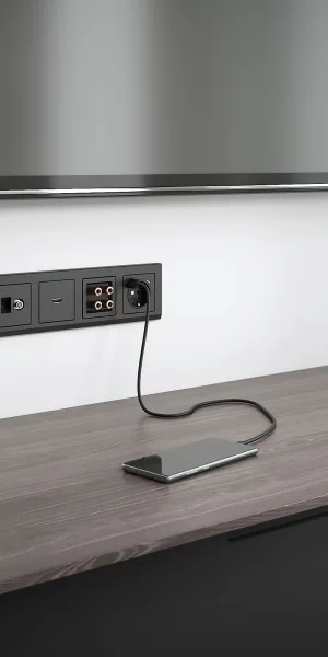 Розетка Werkel встраиваемая черная матовая с USB-A/ Type-C (a056275)