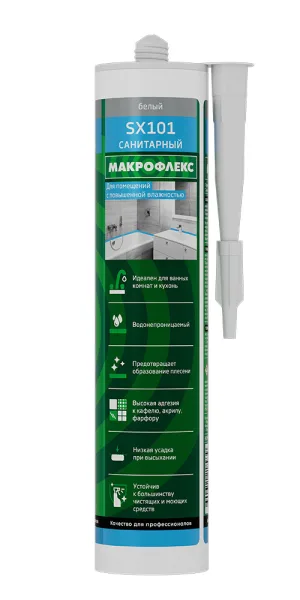 Герметик силиконовый санитарный Макрофлекс SX101 белый 290 мл