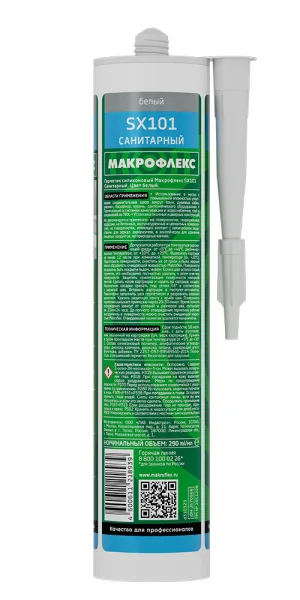 Герметик силиконовый санитарный Макрофлекс SX101 белый 290 мл
