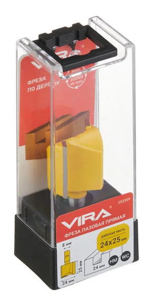 Фреза пазовая прямая Vira (553309) по дереву d24х25 мм