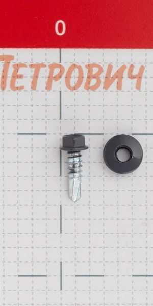 Саморезы кровельные с буром 19х5,5 мм металл-металл графитовый серый RAL 7024 Daxmer (250 шт.)