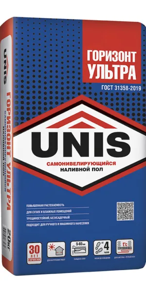 Ровнитель (наливной пол) универсальный Unis Горизонт Ультра самовыравнивающийся 20 кг
