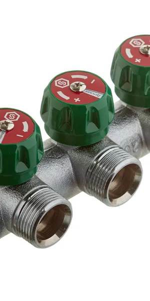 Коллектор Stout 3/4 ВР(г) х 3 выхода 3/4(ЕК) х 3/4 НР(ш) регулирующий (SMB-6850-343403)