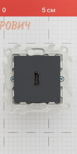 Розетка HDMI Simon 24 Harmonie встраиваемая графит (2411094-038)