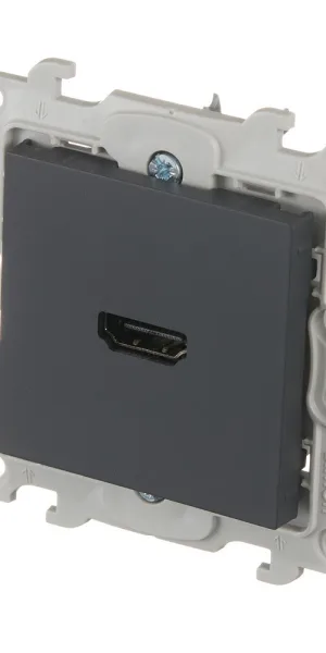 Розетка HDMI Simon 24 Harmonie встраиваемая графит (2411094-038)