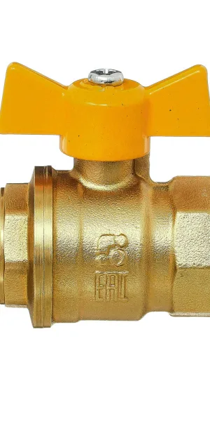 Кран шаровой газовый БАЗ 1/2 ВР(г) х 1/2 НР(ш) бабочка (БАЗ.А11.1.15.40)
