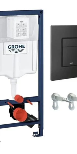 Инсталляция Grohe Solido для подвесного унитаза с кнопкой черной матовой