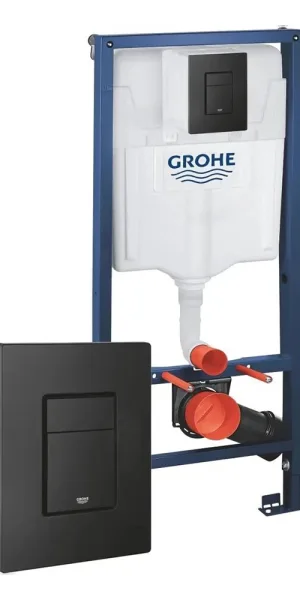 Инсталляция Grohe Solido для подвесного унитаза с кнопкой черной матовой