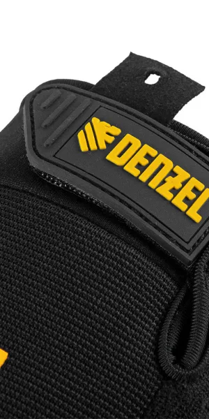 Перчатки полиамидные усиленные на липучках Denzel черно-желтые 10 (XL)