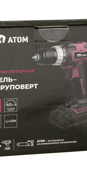 Дрель-шуруповерт аккумуляторная КМ АТОМ 18 В без АКБ и ЗУ (CD-181)