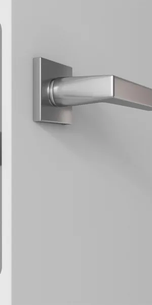 Дверь межкомнатная Invisible 700х2000 мм без покрытия глухая с прямым открыванием с замком хром