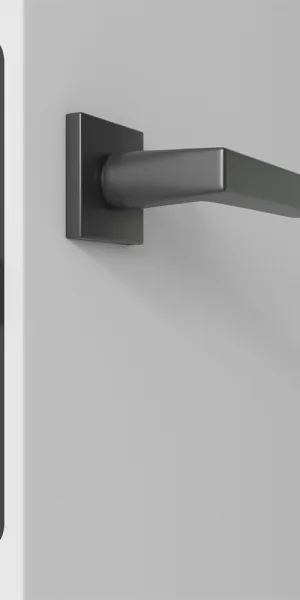 Дверь межкомнатная Invisible 700х2000 мм без покрытия глухая с прямым открыванием с замком черным