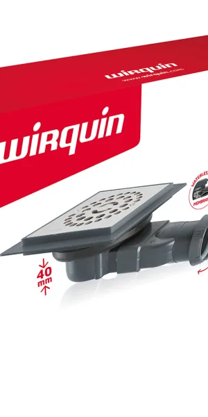 Трап душевой горизонтальный Wirquin Venisio Compact с сухим затвором 115х115 мм d90 мм решетка из нержавеющей стали (30723462)