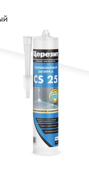 Герметик силиконовый затирка Церезит CS 25 № 01 белый 280 мл