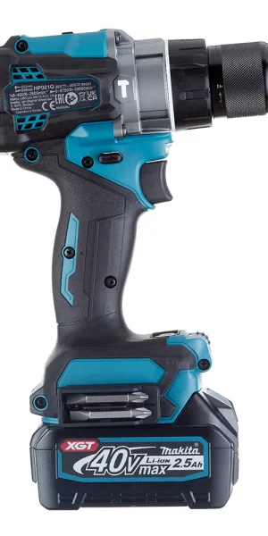 Дрель-шуруповерт аккумуляторная бесщеточная Makita XGT 40 В 2,5 Ач Li-Ion 2 АКБ и ЗУ (HP001GD201)
