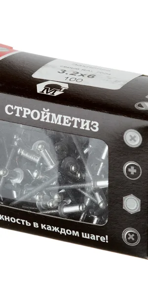 Заклепка вытяжная 3,2x6 мм алюминий/сталь серая RAL 7024 (100 шт.)