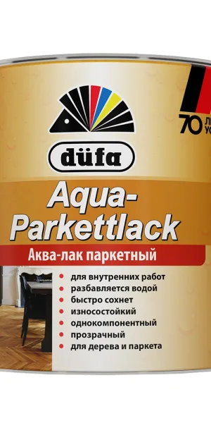 Лак акрил-полиуретановый паркетный Dufa Aqua-Parkettlack глянцевый бесцветный 2 л
