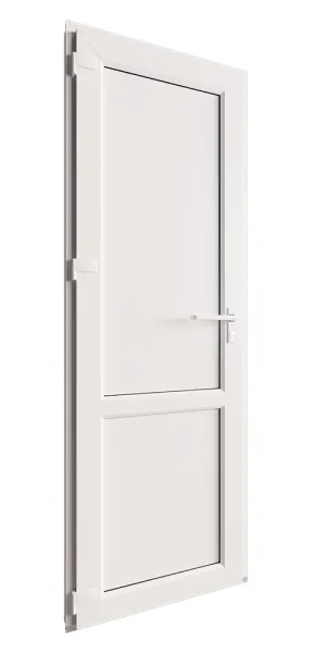 Металлопластиковая дверь VEKA 2050х700 мм алюминиевый порог белая левая глухая