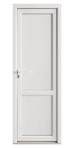 Металлопластиковая дверь VEKA 2050х700 мм алюминиевый порог белая левая глухая