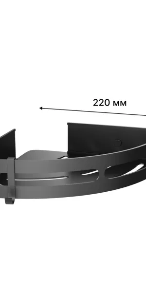 Полка для ванной Fora Axe угловая с крючками 220х220х50 мм металл черная (FOR-AXE035BL)