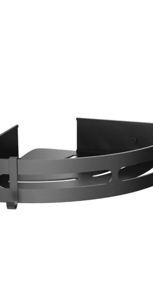 Полка для ванной Fora Axe угловая с крючками 220х220х50 мм металл черная (FOR-AXE035BL)