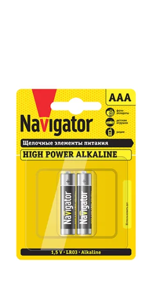 Батарейка Navigator AAA мизинчиковая LR03 1,5 В (2 шт.)