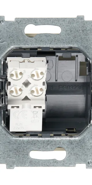 Розетка телефонная Legrand Suno встраиваемая слоновая кость RJ11 (721261)