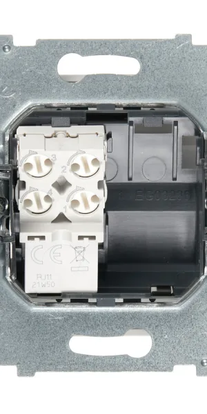Розетка телефонная Legrand Suno встраиваемая белая RJ11 (721161)