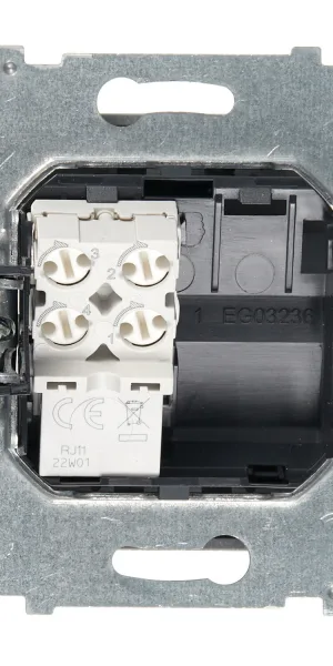 Розетка телефонная Legrand Suno встраиваемая алюминий RJ11 (721361)