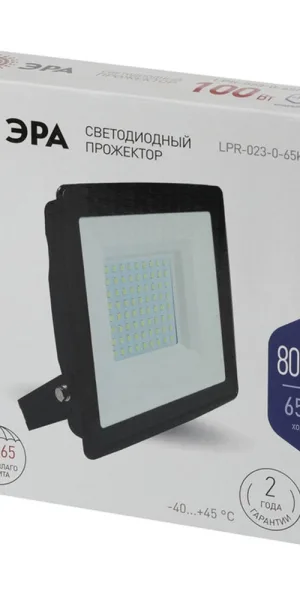 Прожектор светодиодный Эра LPR-02 6500К 100 Вт IP65 черный