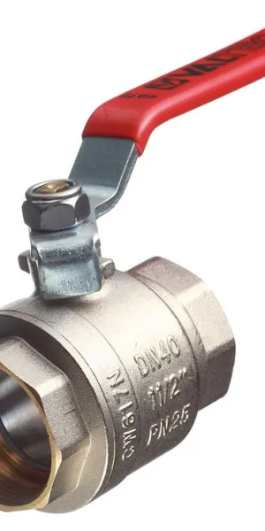 Кран шаровой латунный Valtec Base 1 1/2 ВР(г) х 1 1/2 ВР(г) ручка прямой (VT.214.N.08)