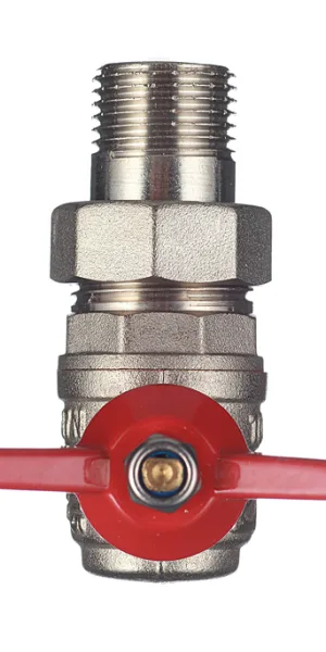 Кран шаровой латунный Valtec Base 1/2 ВР(г) х 1/2 НР(ш) бабочка с полусгоном угловой (VT.228.N.04)