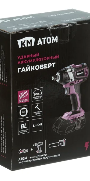 Гайковерт ударный аккумуляторный КМ АТОМ 18 В без АКБ и ЗУ (СIW-181BL)