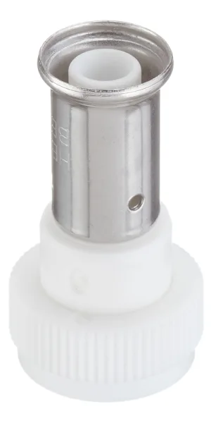 Муфта с накидной гайкой Henco (19PKW-1605) 16(пресс) х 3/4 ВР(г) под евроконус белая PVDF