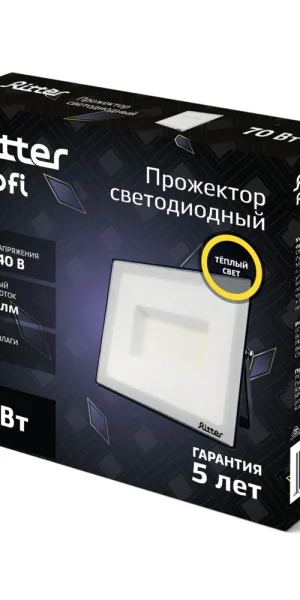 Прожектор светодиодный Ritter Profi 2700К 70 Вт IP65 черный