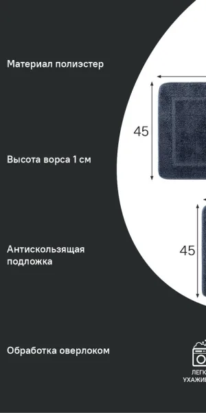 Набор ковриков для ванной и туалета синий 65х45/45х45 см Iddis Promo (PSET05Mi13)