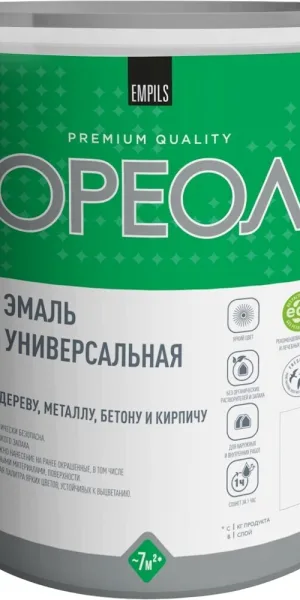 Эмаль универсальная акриловая Ореол белая матовая 3 кг