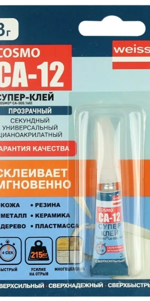 Клей цианоакрилатный Cosmofen Ca-12 CA-500.160 секундный прозрачный 3 г
