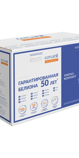 Унитаз-компакт Cersanit Nature Clean On безободковый с горизонтальным выпуском с сиденьем дюропласт микролифт белый (65410)