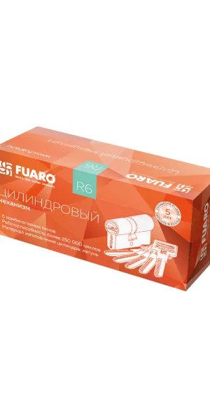 Цилиндр Fuaro R600 60 30х30 мм ключ/ключ хром