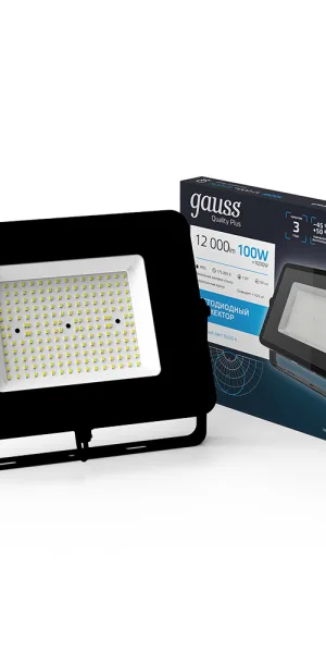 Прожектор светодиодный Gauss Qplus ДО-100 6500К 100 Вт IP65 черный
