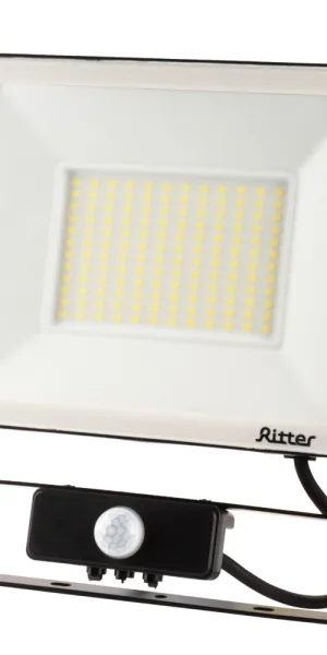 Прожектор светодиодный Ritter Profi 6500К 100 Вт IP65 с датчиком движения черный