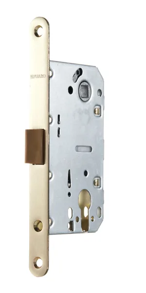 Замок врезной Fuaro PLASTP85C-50 SG для межкомнатной двери под цилиндр матовое золото