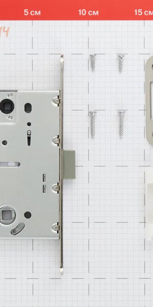 Замок врезной Fuaro PLASTP96WC-50 SN для межкомнатной двери под фиксатор матовый никель