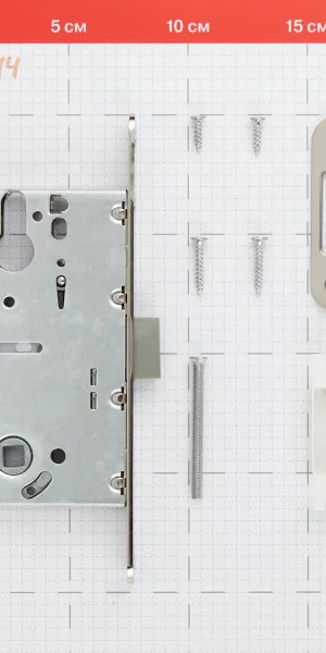 Замок врезной Fuaro PLASTP85C-50 SN для межкомнатной двери под цилиндр матовый никель