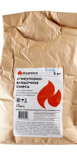 Смесь кладочная огнеупорная БоРосс серая 5 кг