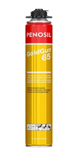Пена монтажная профессиональная Penosil GoldGun 65 всесезонная 875 мл