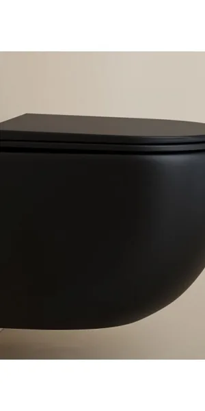 Унитаз подвесной Ceramicanova UP безободковый черный с сиденьем дюропласт микролифт смыв торнадо (CN4007MB)