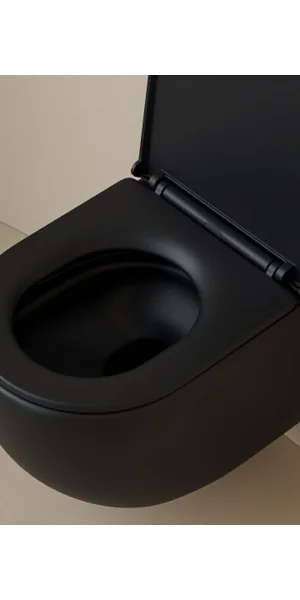 Унитаз подвесной Ceramicanova UP безободковый черный с сиденьем дюропласт микролифт смыв торнадо (CN4007MB)