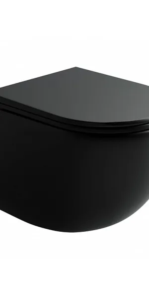 Унитаз подвесной Ceramicanova UP безободковый черный с сиденьем дюропласт микролифт смыв торнадо (CN4007MB)